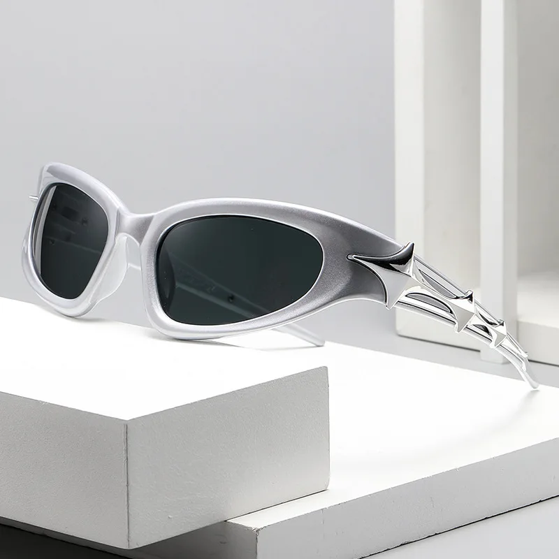 1PC Cyberpunk Future Technology Sense Cycling Mirror Y2K Millennial Spice Girls Internet Celebrum Street Photography Sunglases