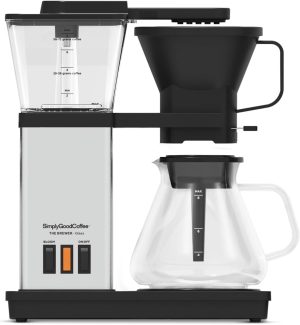 SimplyGoodCoffee Coffee Maker / Coffee Machine. 8 Cup Automatic Drip Pour Over Coffee Brewer. Easy To Use, Gold Cup Standard. Black/Stainless Steel