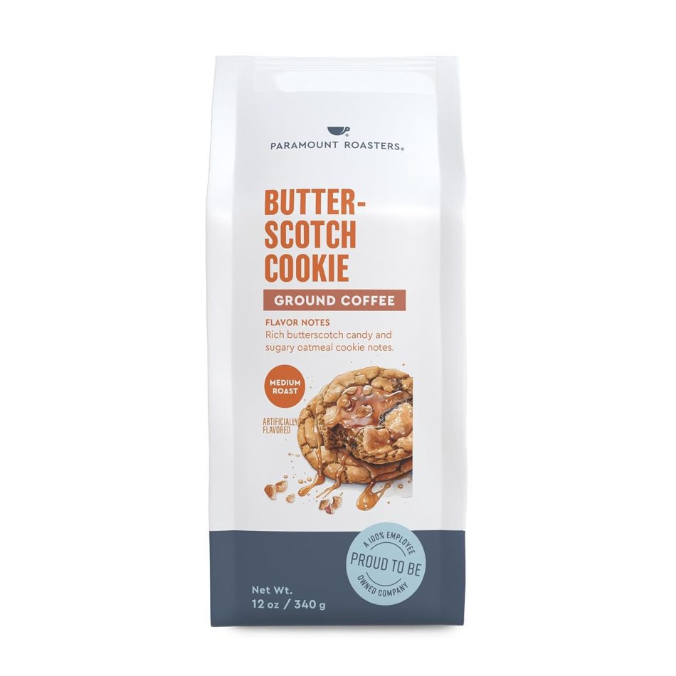 Paramount Roasters, Butterscotch Cookie Flavored Ground Coffee, 1-12oz bag, Medium Roast (Paramount Coffee Company)