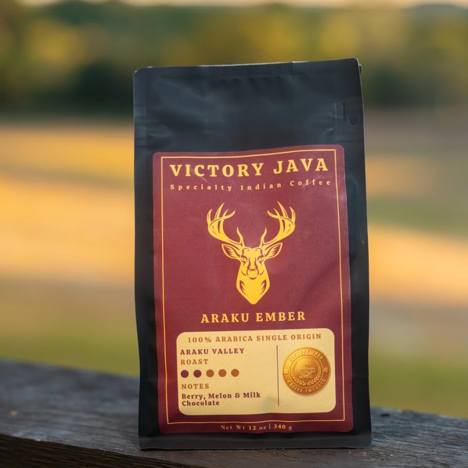 Araku Ember Single-Origin Whole Bean Coffee, Indian Arabica, Light-Medium Roast, 12 oz Bag, 100% Arabica, Specialty-Grade