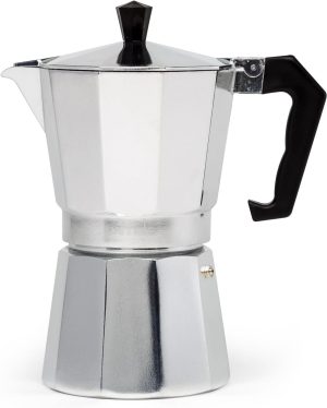 Primula Classic Stovetop Espresso and Coffee Maker, Moka Pot for Italian and Cuban Café Brewing, Greca Coffee Maker, Cafeteras, 6 Espresso Cups, Silver