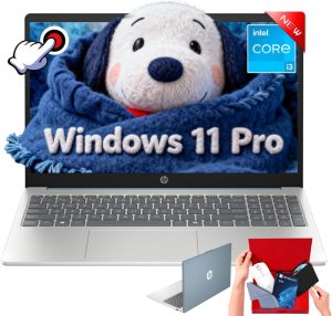HP 15.6 Touchscreen Laptop Computer – 16GB RAM, 512GB SSD, Windows 11 Pro, FHD Anti-Glare, Intel Core i3-N305, Intel UHD Graphics, Copilot AI, Long Battery Life, Business Laptop for Work & Students