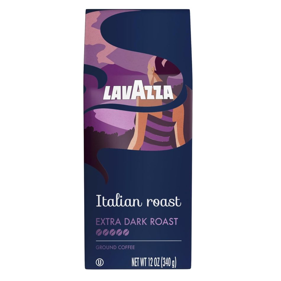 Lavazza Italian Roast Ground Coffee 12oz Bag, Extra Dark Roast (Pack of 1) – Package May Vary