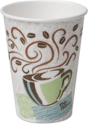 Dixie Hot Cups, Paper, 12oz, Coffee Dreams Design, 50/Pack