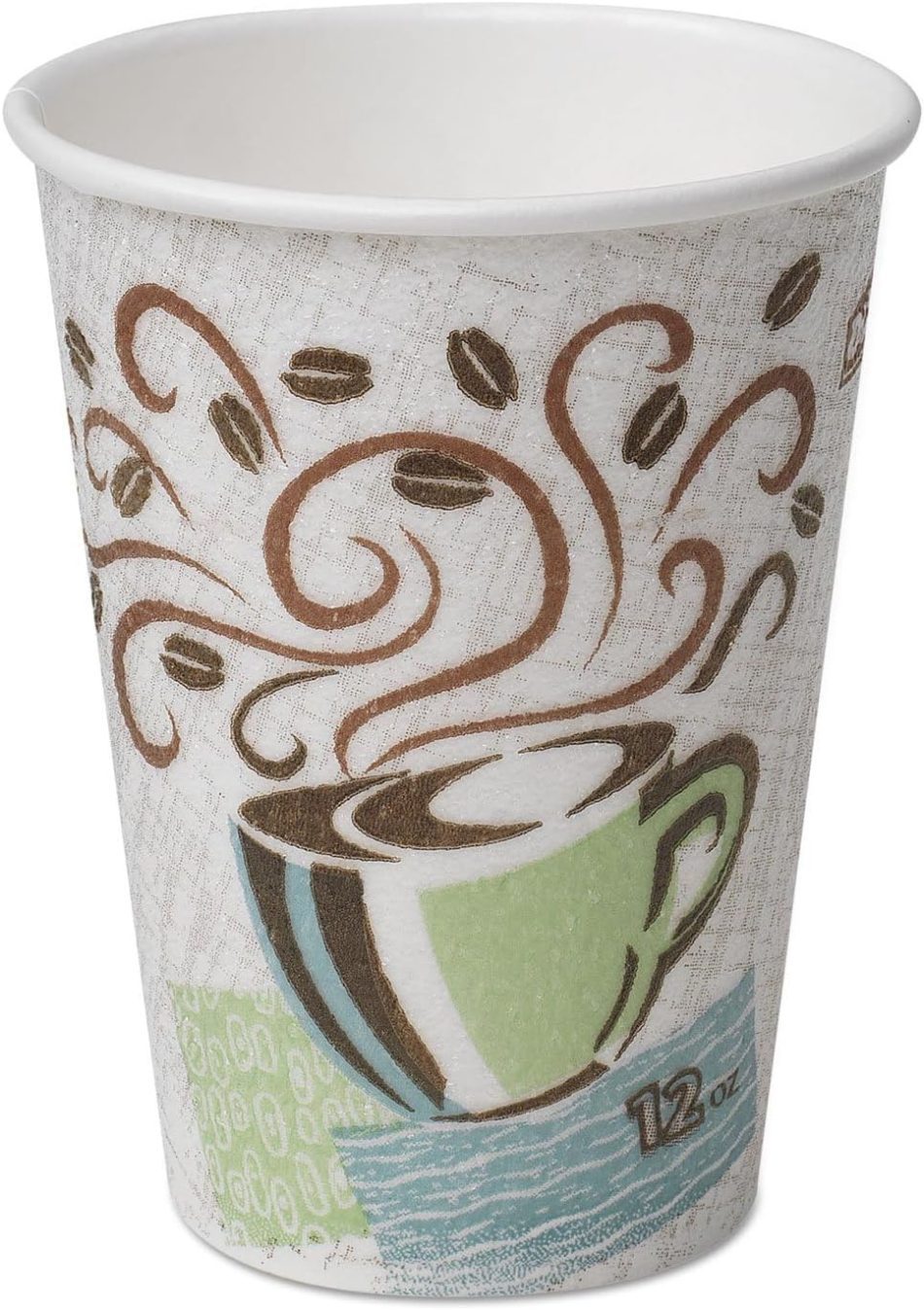 Dixie Hot Cups, Paper, 12oz, Coffee Dreams Design, 50/Pack