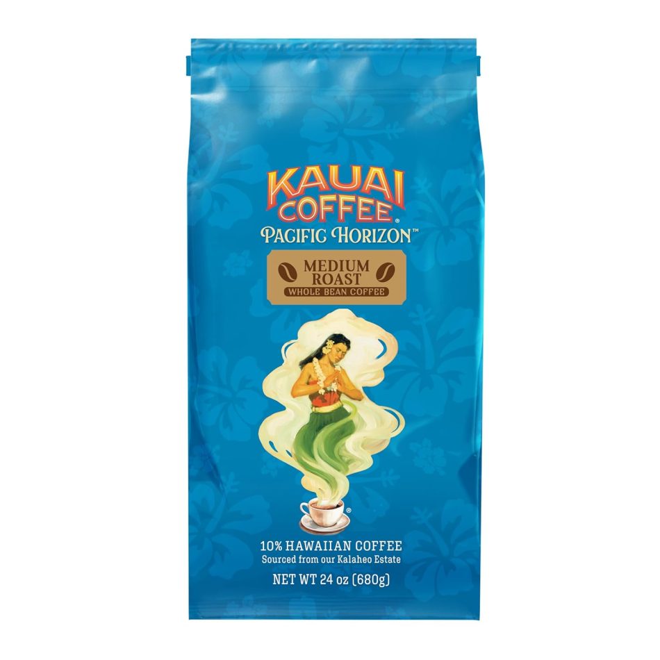 Kauai Coffee Koloa Estate Medium Roast – Whole Bean Coffee, 24 oz. Package