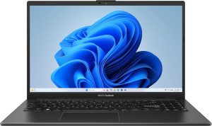 ASUS Vivobook Go 15.6” FHD Slim Laptop, AMD Ryzen 3 7320U Quad Core Processor, 8GB DDR5 RAM, 256GB SSD, Windows 11 Home, Fast Charging, Webcam Shield, Military Grade Durability, Black, E1504FA-AB34