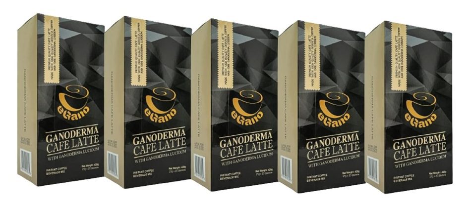 5 Boxes eGano Premium Ganoderma Cafe Latte Instant Coffee With Ganoderma Lucidum Extract (21g x 20 Sachets/Box)