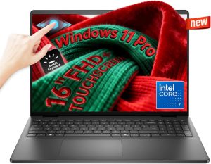 Dell 16 Touchscreen Laptop Computer – Intel 10-Core 7 150U (up to 5.4 GHz), 32 GB DDR5 RAM, 1 TB SSD, 16″ FHD+ Touch Display, Backlit KB, Wi-Fi 6, Copilot AI, Windows 11 Pro, Black