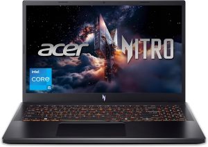acer Nitro V Gaming Laptop | Intel Core i5-13420H Processor | NVIDIA GeForce RTX 4050 Laptop GPU | 15.6″ FHD IPS 165Hz Display | 8GB DDR5 | 512GB Gen 4 SSD | Wi-Fi 6 | Backlit KB | ANV15-52-586Z