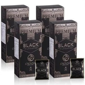 ORGANO 4 Boxes Gourmet Black Coffee, 100% Certified Ganoderma Lucidum (120 Sachets)