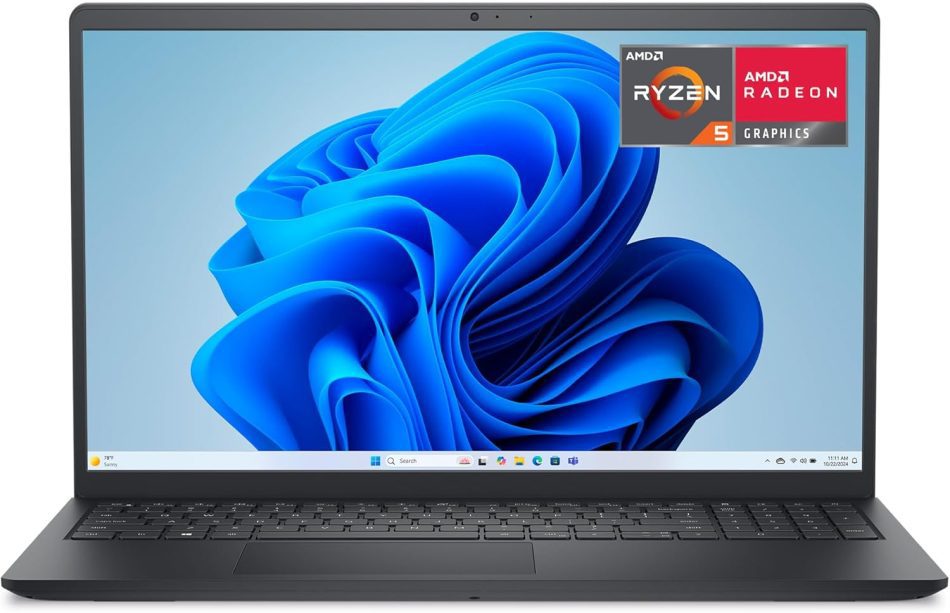Dell 15 Laptop DC15255-15.6-inch FHD 120Hz Display, AMD Ryzen 5-7520U, 8GB LPDDR5 RAM, 512GB SSD, Radeon 610M Graphics, Windows 11 Home, Onsite Service – Carbon Black