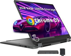 Lenovo IdeaPad Flex 5i 14″ WUXGA 2-in-1 Touchscreen Chromebook, Intel i3-1315U, 8GB RAM, 288GB Storage(128GB eMMC+160GB Docking Station), UHD Graphics, Backlit Keyboard, Wi-Fi 6E, Chrome OS, Gray