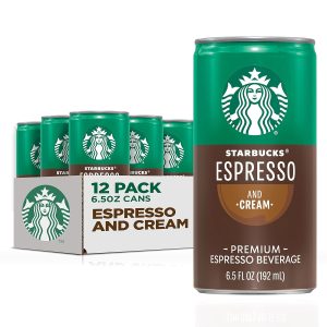 Starbucks Ready to Drink Coffee, Espresso & Cream Light, 6.5oz Cans (12 Pack)