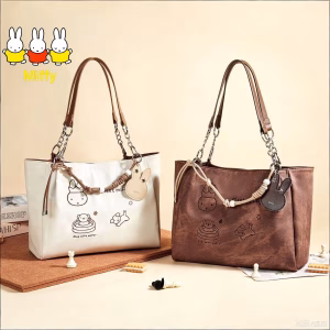 Kawaii Miffy Tote Bag New Cartoon Style Casual Multi-purpose Large Capacity Fun Women’s Bag Best Friend Gift