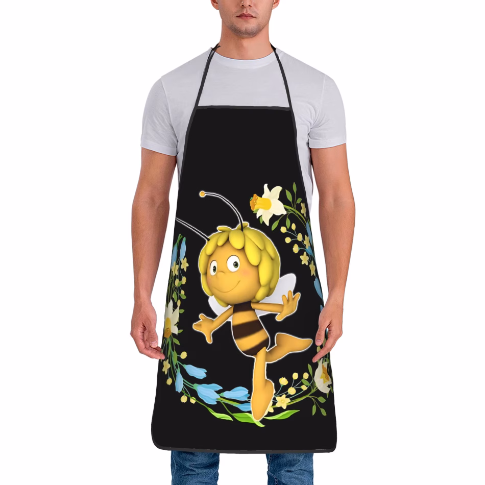 Maya The Bee And Her Best Friend Having Great Adventures  Smiling Flying Apron Cartoon Kitchen  Barber Aprons without Pocket