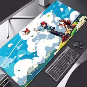 Boys Office Pokemon Keyboard Pads Leather Mouse Pad Gaming Anime PC Mousepad Pikachu Laptop Extended Desktop Mat for Best Gifts