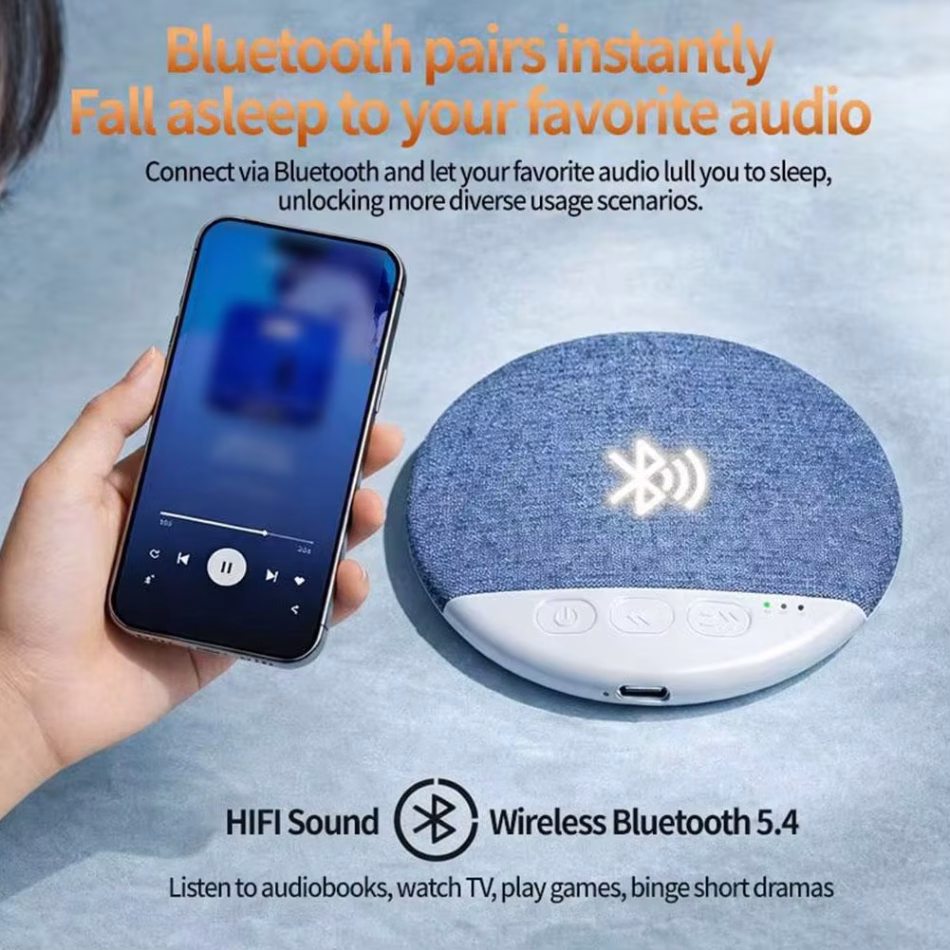 Mini Sleeping Bluetooth Speaker Nature Sound White Noise Soundbar Wireless MP3 Music Player Ultra Thin Timed Shutdown Audio Pla