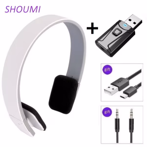 Sport Headphones HD Noise Cancelling Earphone Wireless Headset with Bluetooth USB TV Adaptor HiFi Deep Bass Sound for TV