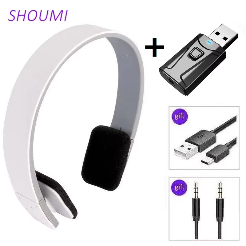 Sport Headphones HD Noise Cancelling Earphone Wireless Headset with Bluetooth USB TV Adaptor HiFi Deep Bass Sound for TV