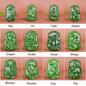 Natural Hetian Jasper Zodiac Pendant Simple Exquisite Charm Fashion Fine Jewelry Best Selling Handicraft Holiday Gift Mascots