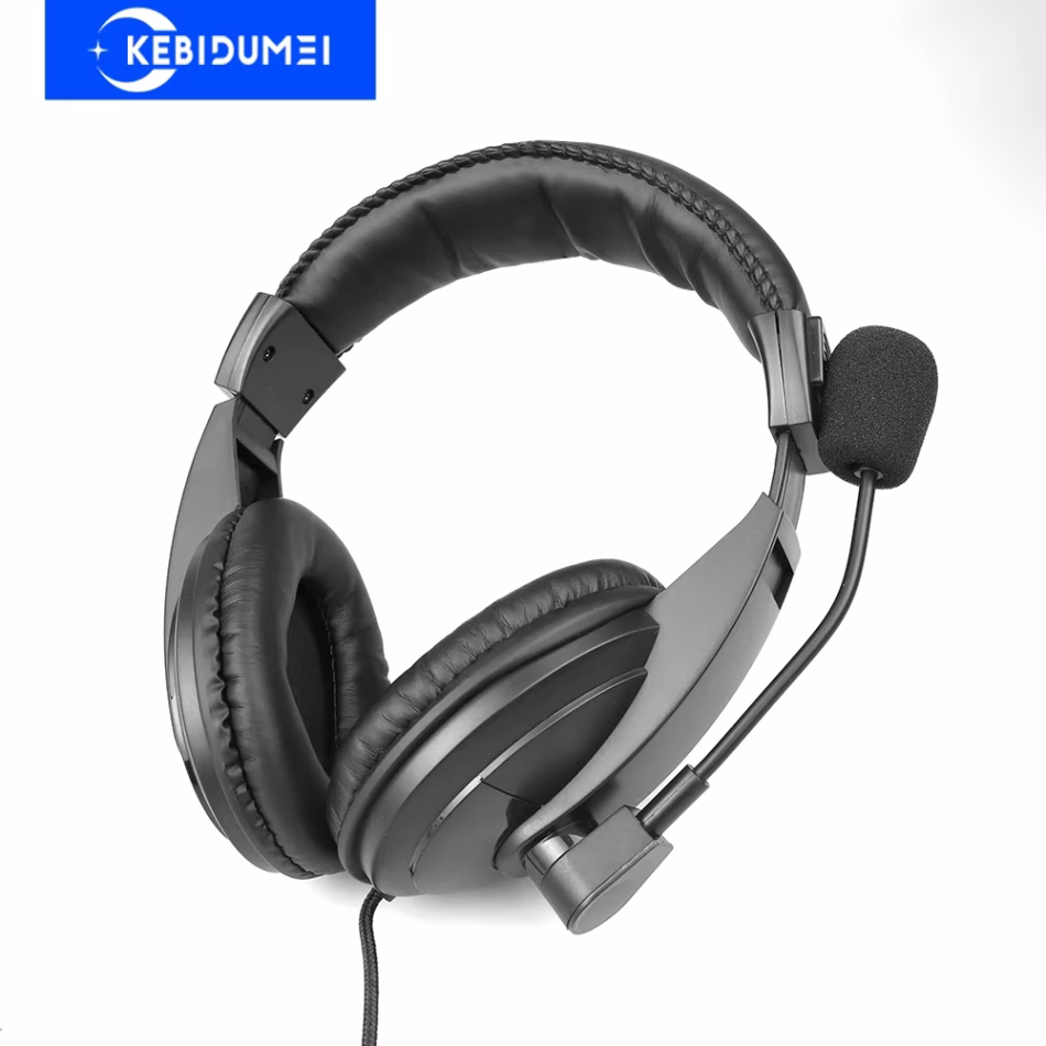 3.5mm Wired Headphones Operator Headsets with Mic Noise Reduction Earphones Adjustable Headband for Operator School Student