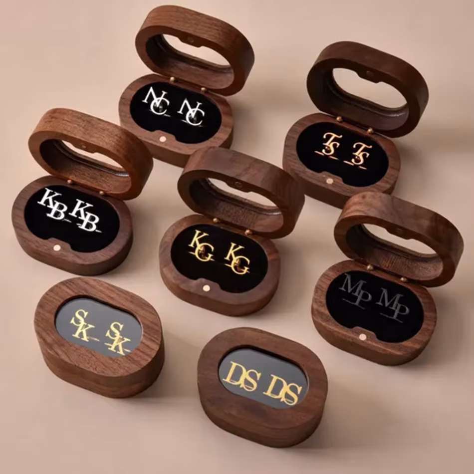 Customized Groom Cufflinks, Groom Gifts, Men’s Personalized First Letter Cufflinks, Stainless Steel Jewelry Best Man Gifts