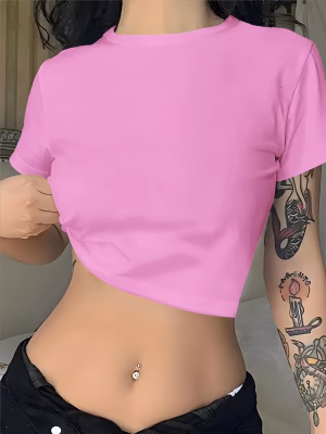 Women’s Fashion Short Sleeve T-Shirt: Round Neck, Solid Color, Soft Fabric, Casual Spring & Summer Loose Fit Women’s Clothing
