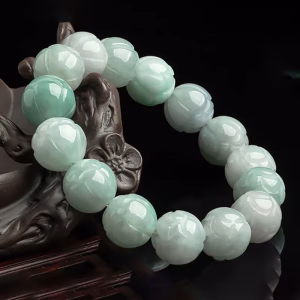 High-grade Natural Myanmar A-goods Jadeite Lotus Jade Bracelet Simple Exquisite Couple Fashion Jewelry Best Selling Holiday Gift