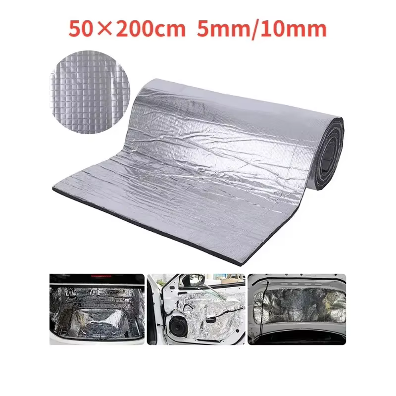 Fireproof Heat and Sound Insulation Mat 200x50cm Acoustic Thermal Mat Soundproof Wall Panels Noise Insulation for Car Deadening