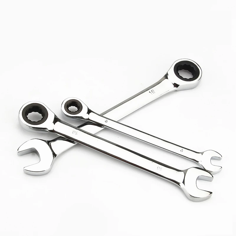 chrome vanadium ring gear ratchet wrench reversible 6-8-10-12-13-14-17-18-19-21-22-24-30-32mm ratchet combination spanner set