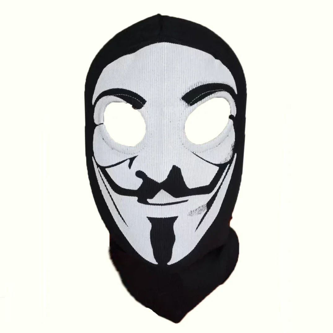 Handmade Cotton Fabric Mask Hood Face Balaclava Halloween Cosplay V For Vendetta Mask Cosplay Guy Fawkes Anonymous Mask