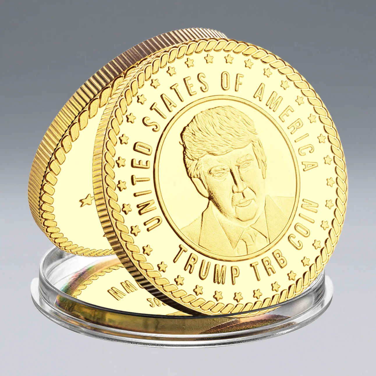 New 2024 WWG1WGA Gold Plated Souvenir Coins Donald Trump American Flag Collectible Coin TRB Gift