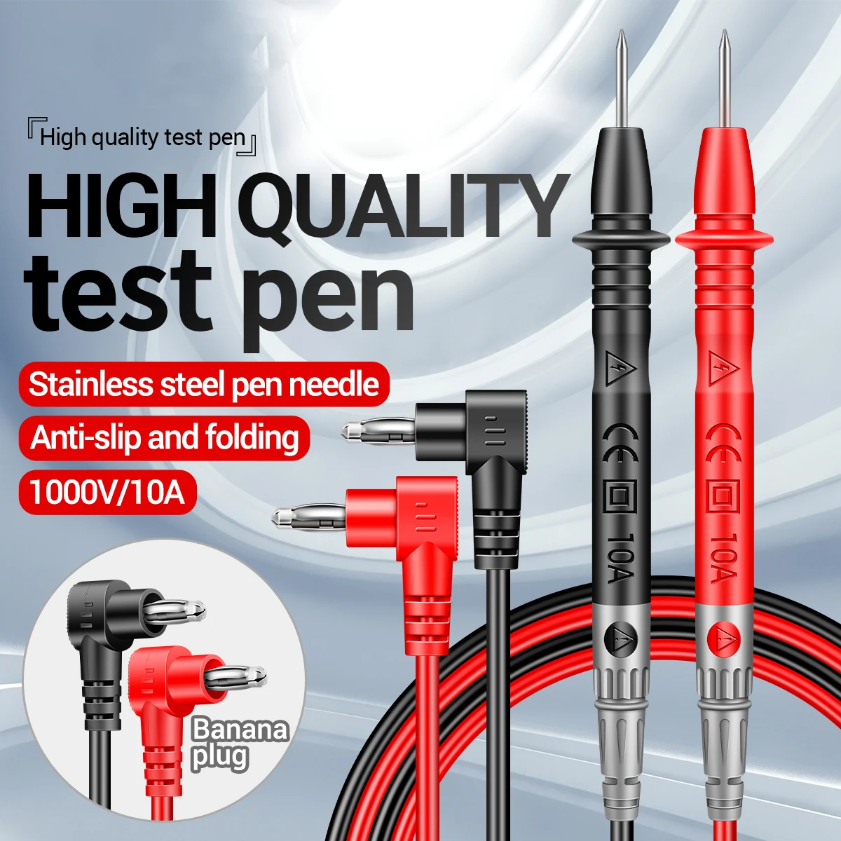 PT840 1000V 10A Digital Multimeter Probe Universal Test Lead Needle Pin Wire Pen Cable Kit Current Voltmeter Tester Wire