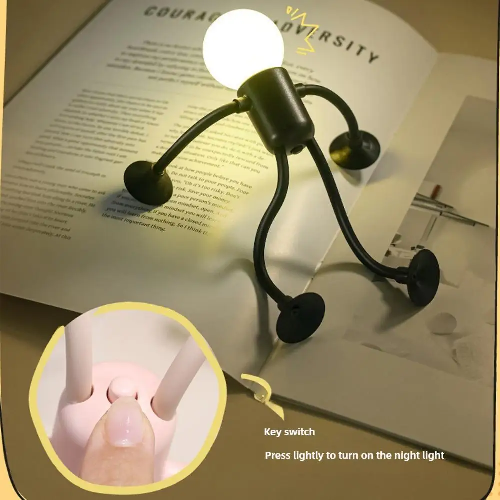 Versatile Small Humanoid Night Lights Changeable Shape Creative Fun Sportsman Table Lamps Button Battery Desk Lamps Ornament