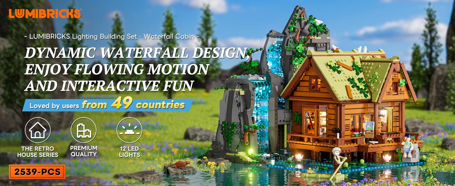 waterfall house building blocks set