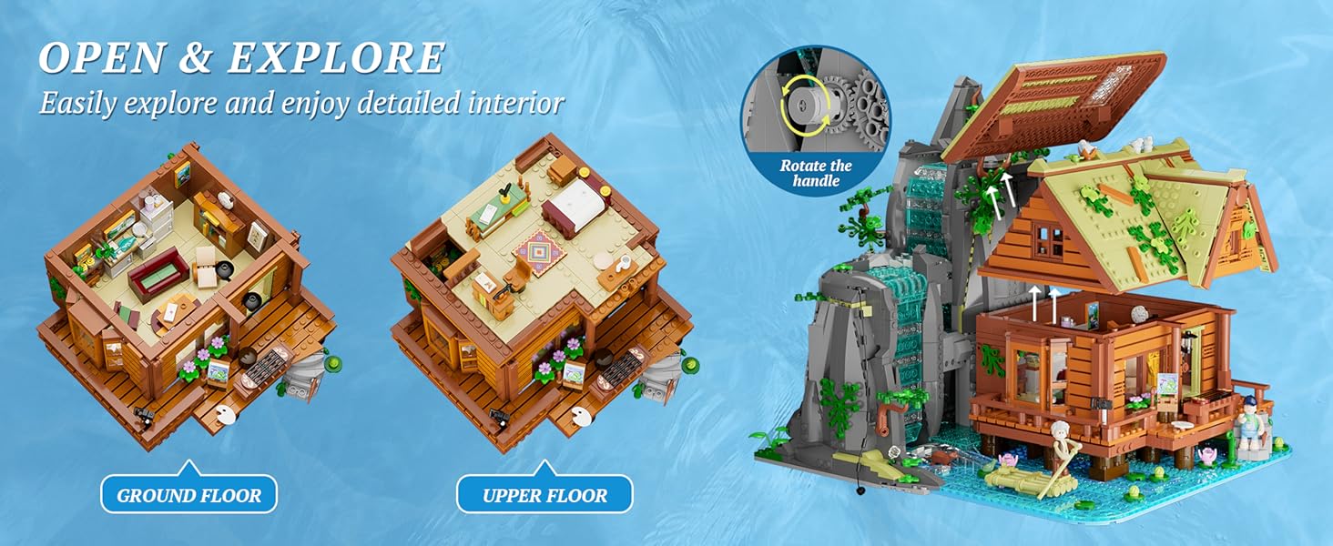 waterfall house building blocks set