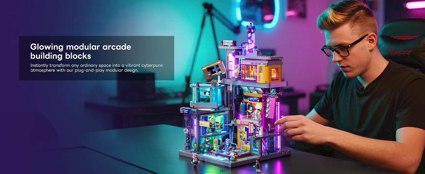 Cyberpunk game stack Lighting-Building-Bricks Set