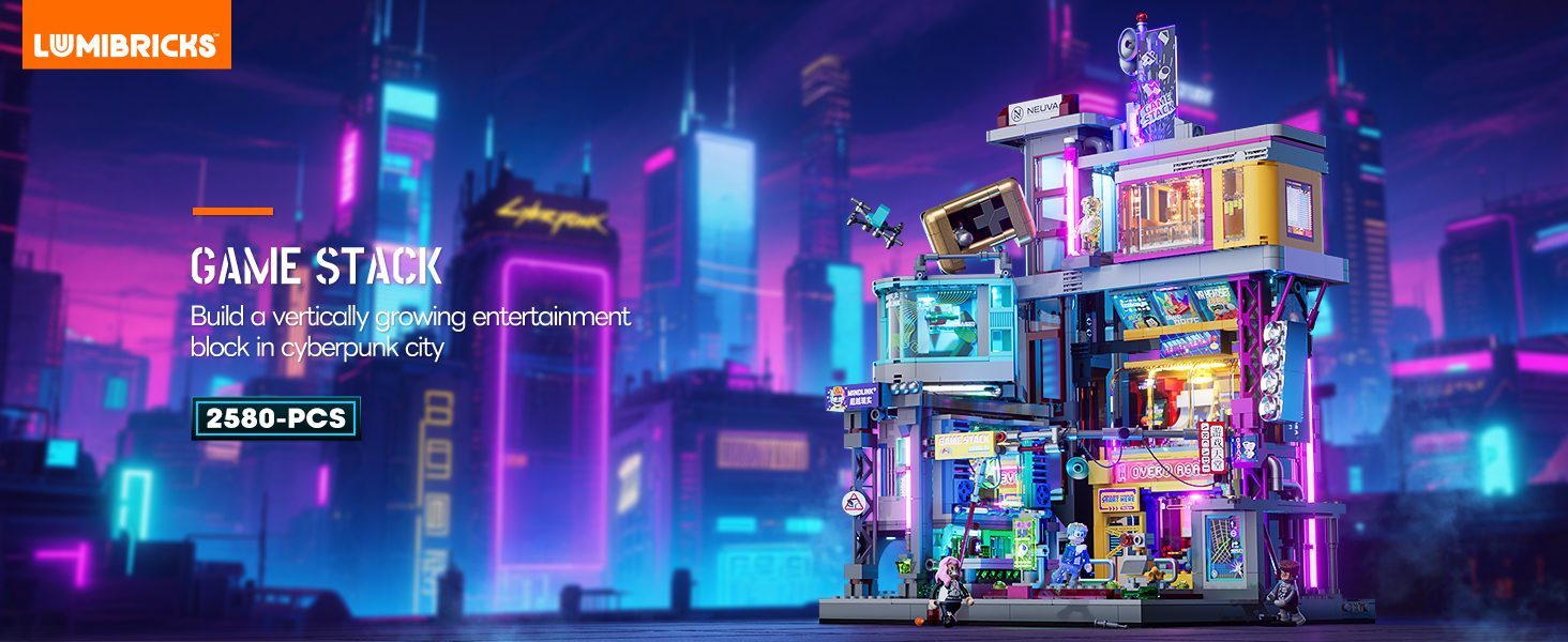 Cyberpunk game stack Lighting-Building-Bricks Set