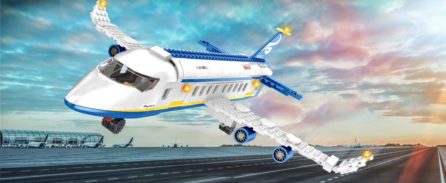 WIinGift City Passenger Airplane Building Set