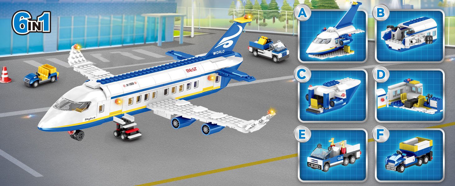 WIinGift City Passenger Airplane Building Set