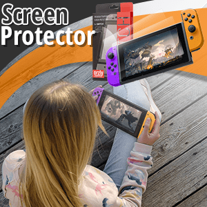 Switch Accessories Bundle - Orzly Geek Pack for Nintendo Switch: Case & Screen Protector, Joycon  