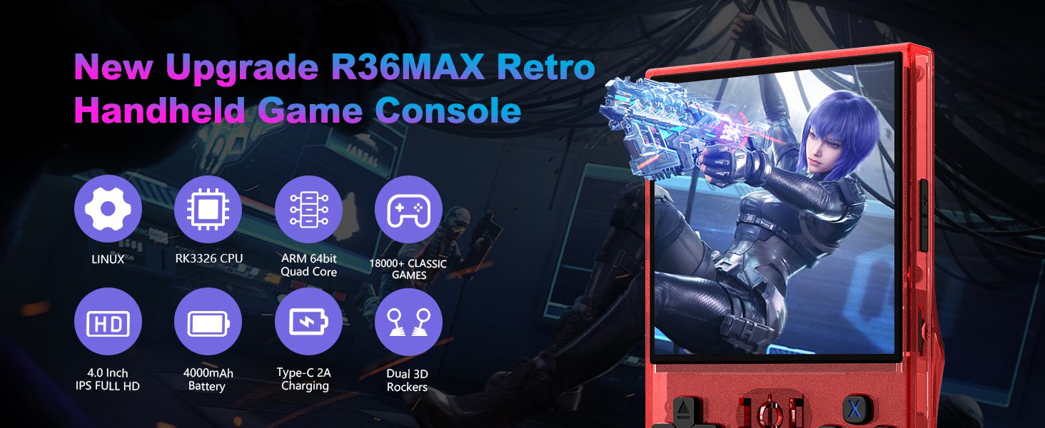 retro handheld games retro game handheld emulator retro games console r36max handheld game console