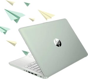 HP 14″ HD Student Business Laptop, Intel Quad-Core N150, 8GB RAM, 128GB UFS, 1 Year Office 365, Slim Design, Webcam, HDMI, Bluetooth, WiFi, Win 11 S, Willow Green