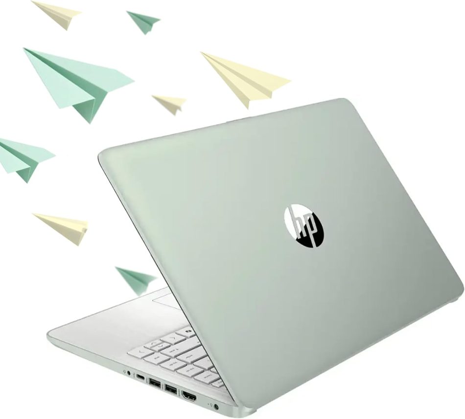 HP 14″ HD Student Business Laptop, Intel Quad-Core N150, 8GB RAM, 128GB UFS, 1 Year Office 365, Slim Design, Webcam, HDMI, Bluetooth, WiFi, Win 11 S, Willow Green