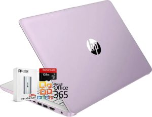 HP 14″ HD Thin and Light Laptop, Intel Processor N150(Beat N4120), 8GB RAM, 256GB Storage(128GB UFC+128GB MicroSD), Office 365, Copilot AI, WiFi 6, BT 5.4, HDMI, W/128GB PSD, Win11 S, Honey Lavender