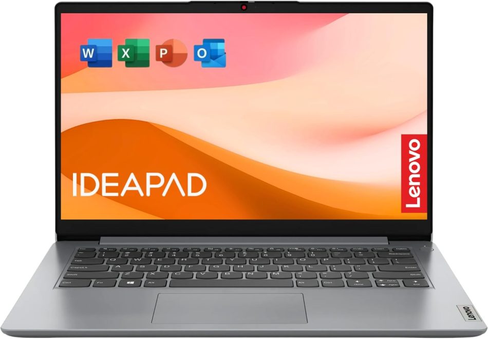 Lenovo IdeaPad Laptop Computer – 8GB RAM – 256GB SSD Storage – Intel Core – Microsoft Office for The Web | Rapid Charging, Webcam, Windows 11 no Mouse | Essential Laptop, Slim, Light