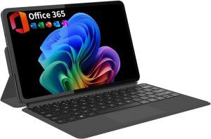 2-in-1 Laptop Tablet with Windows 11, 1 Year Office 365 Included & Magnetic Keyboard, 12″ 2K FHD IPS Touchscreen, 12GB RAM 512GB SSD, 6500Y Processor, USB-C, Dual Speakers, for Home Office Students