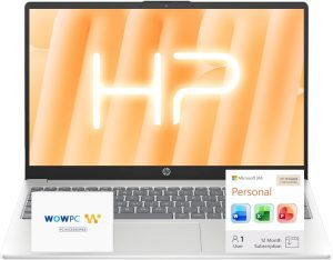 HP 15.6″ Business Laptop Computer with Microsoft 365 • 2026 Edition • Copilot AI • Intel 4-Core N100 CPU • 1.1TB Storage (1TB OneDrive + 128GB UFS) • Windows 11 • w/o Mouse