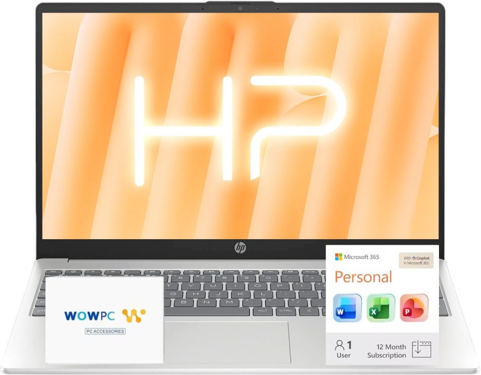 HP 15.6″ Business Laptop Computer with Microsoft 365 • 2026 Edition • Copilot AI • Intel 4-Core N100 CPU • 1.1TB Storage (1TB OneDrive + 128GB UFS) • Windows 11 • w/o Mouse